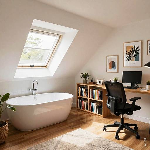 Cozy Attic Office with Natural Light