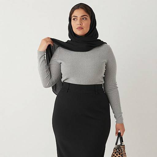 Plus-Sized Woman in Stylish Outfit