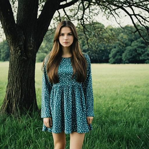 Photorealistic Long Sleeve Dress in Nature