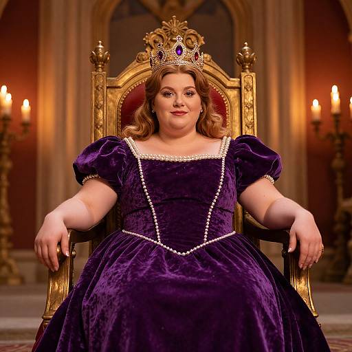 Plump Princess on Velvet Throne