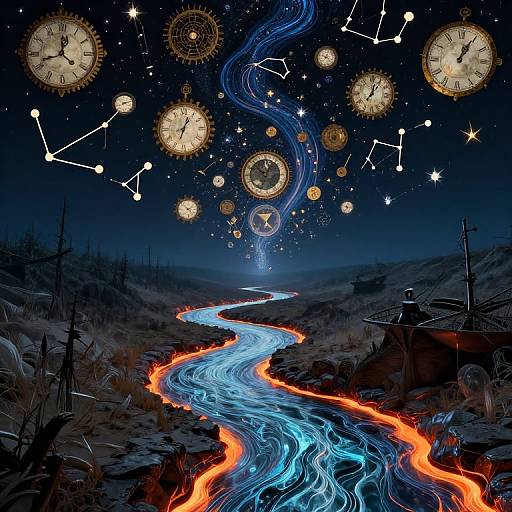 Upward Flowing Molten Glass River