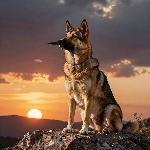 Majestic Pointy-Eared Dog at Sunset