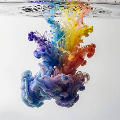 Surreal Colorful Ink Diffusion Macro