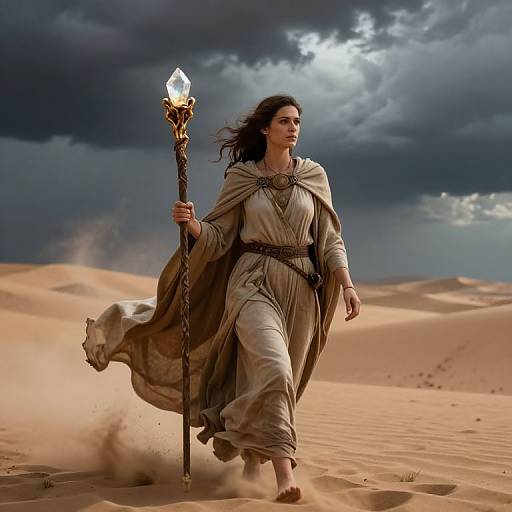 Prophetess in Stormy Desert