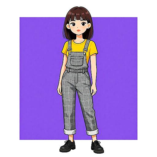 Casual Streetwear Woman in Yellow Tee