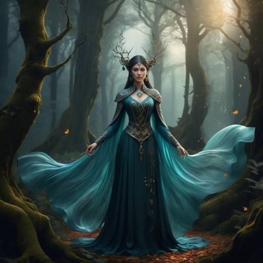 Enchanting Sorceress in a Mystical Forest Enchanting Sorceress in a Mystical Forest