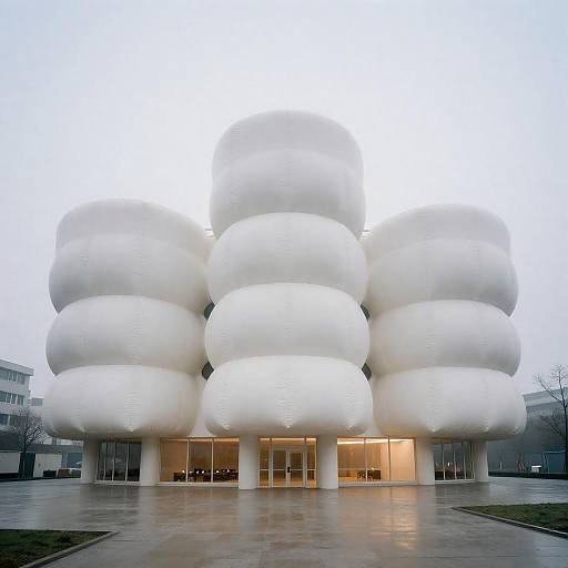 Balenciaga-Inspired Curvilinear Brutalist Facade Photo