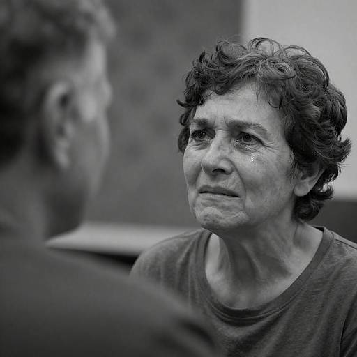 Elderly Woman Crying in Emotional Conversation