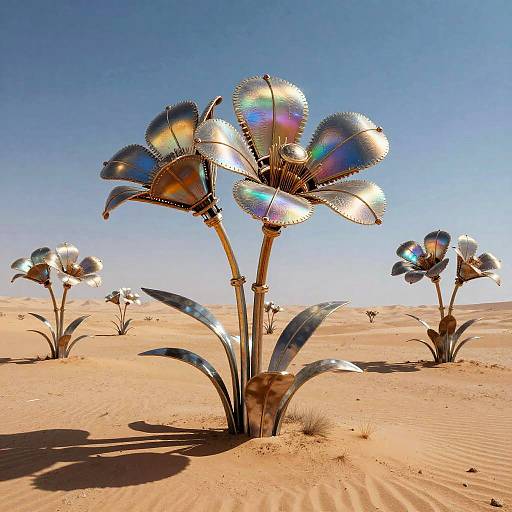 Hyper Surreal Mechanical Floral Desert