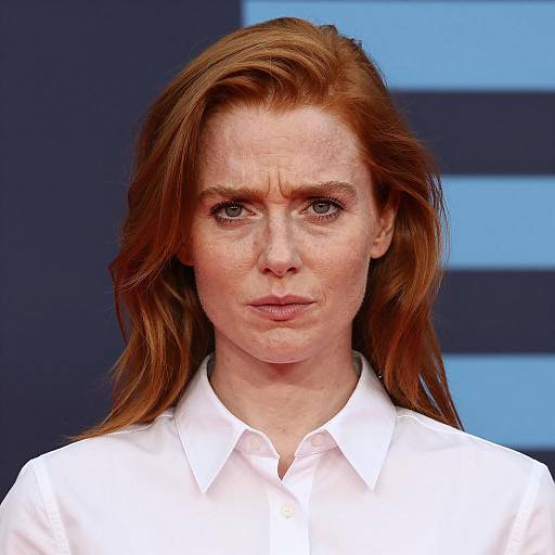 Intense Portrait of a Redhead Woman