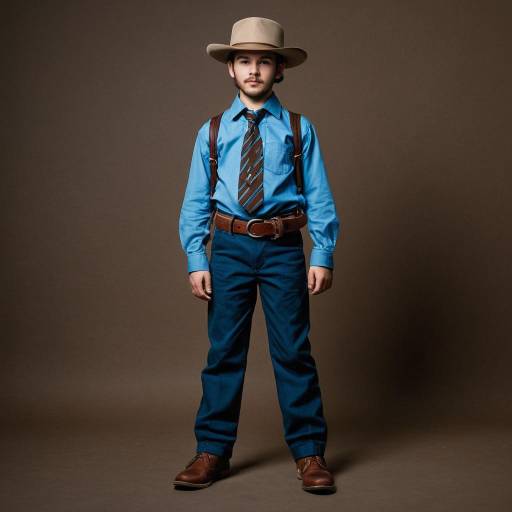 Boy in Blue Django Costume with Hat