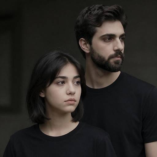 Moody Portrait of Woman and Man