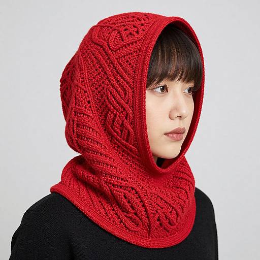 Celtic-Inspired Red Crochet Snood