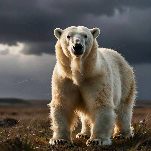 Wind-Swept Polar Bear Cinematic Portrait