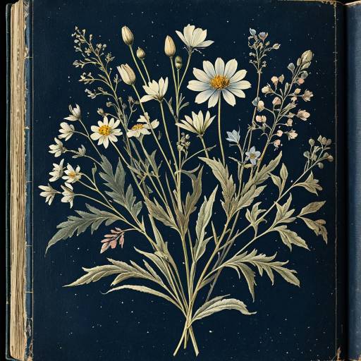 Antique Floral Illustration in Botanical Book
