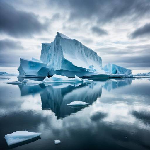 Serene Polar Landscape with Icebergs