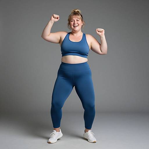 Joyful Plus-Size Woman Dancing Active
