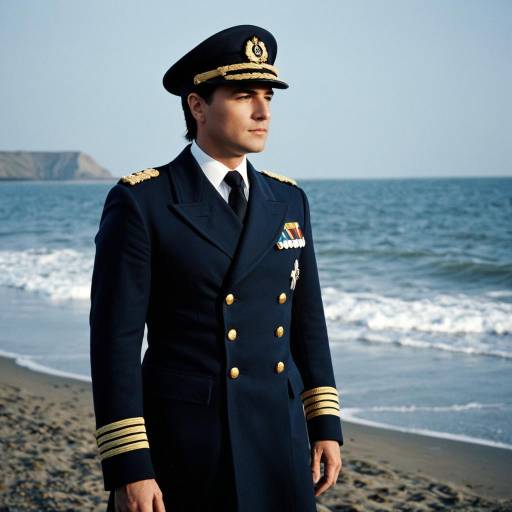 Naval Officer in Formal Uniform by the Sea