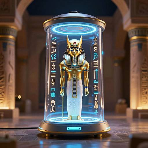 Futuristic Egyptian Hieroglyphics Hologram