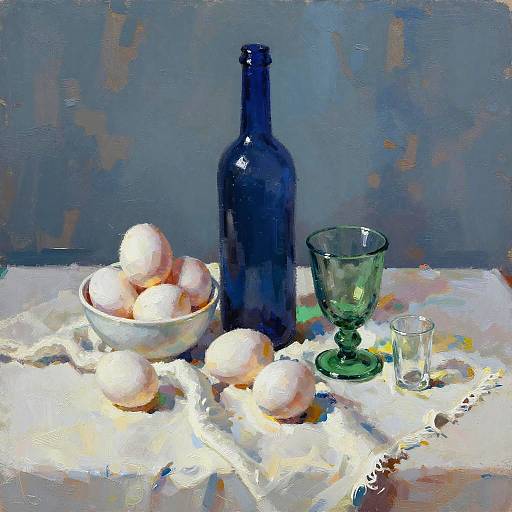Impressionistic Still Life with Glassware