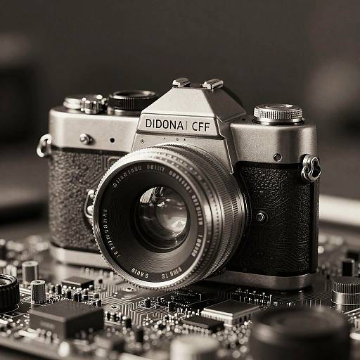 Vintage Film Camera Meets Digital Circuit