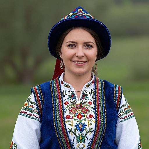 Close-Up Woman in Maramuresean Costume