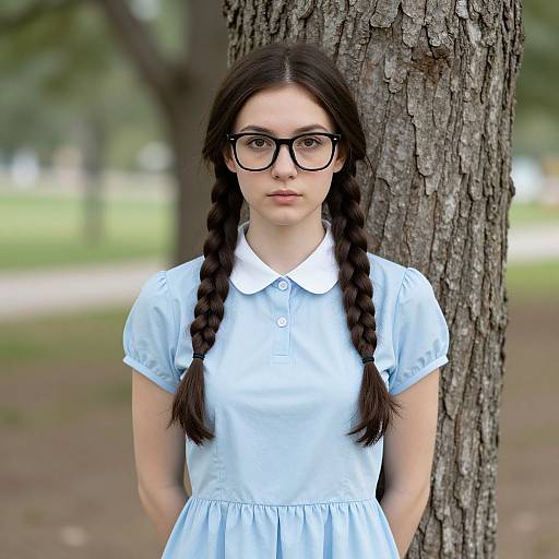 Young Woman Portrait by Tree