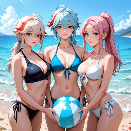 Beach Day with Kazuha and Friends