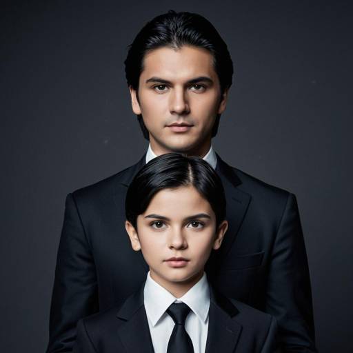 Serious Man and Boy in Dark Suits