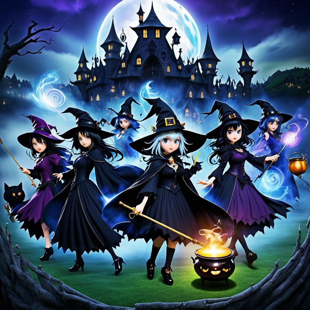 Whimsical Witches in Spell-Casting Chaos