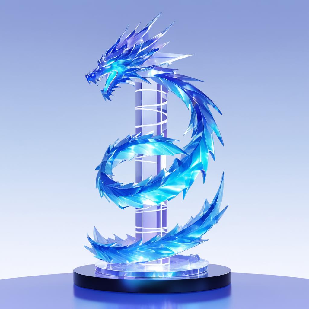 Minimalistic Dragon and Crystal Tower Design