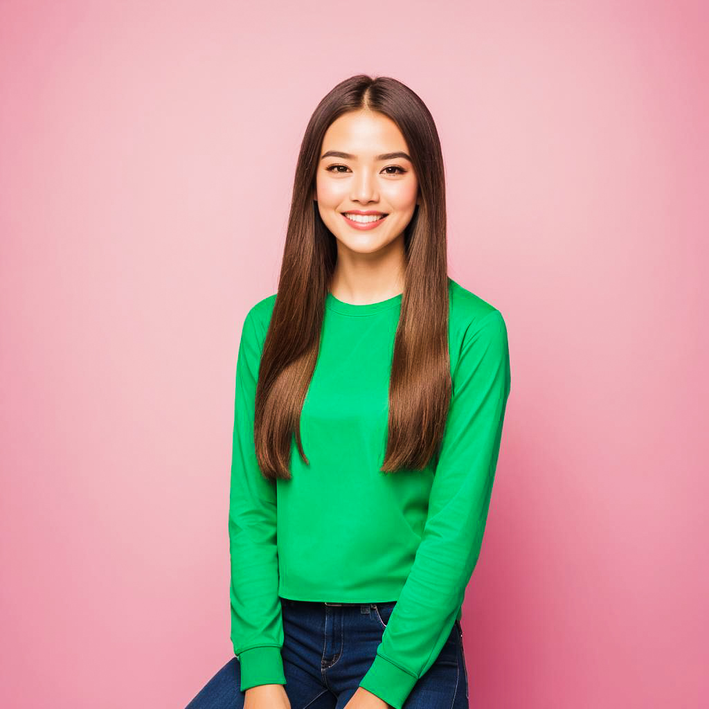 Delighted Teen Girl in Trendy St. Patrick's Outfit