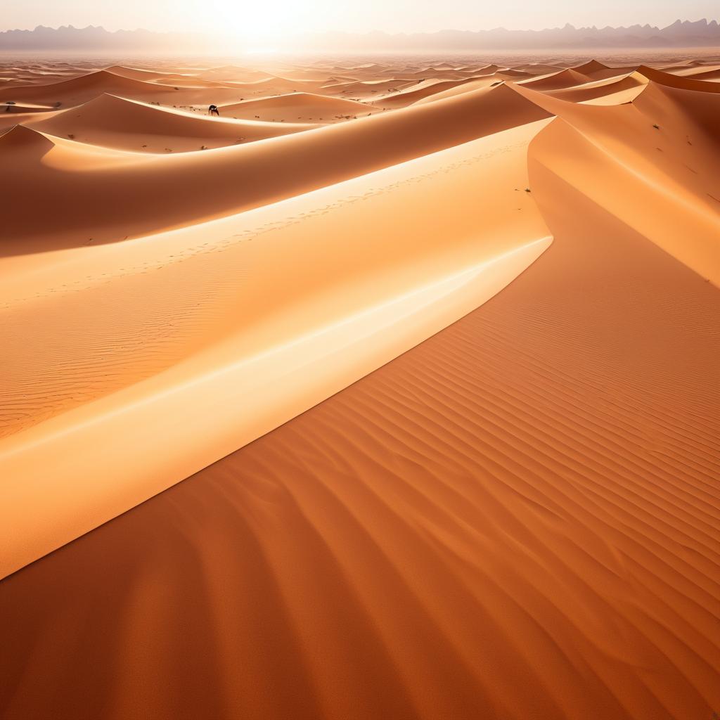 Stunning Desert Dunes with Grazing Camels