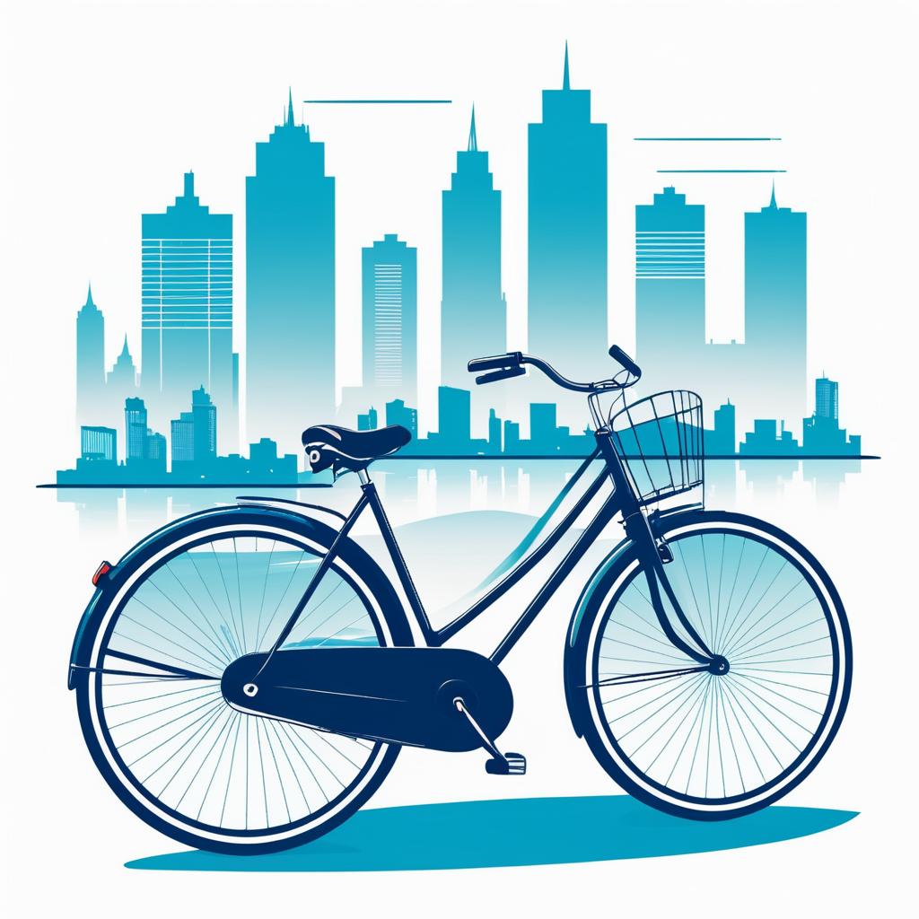 Retro Bicycle T-Shirt Design with Skyline