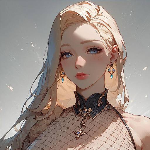 HelsieFN Anime Fishnet Face Closeup