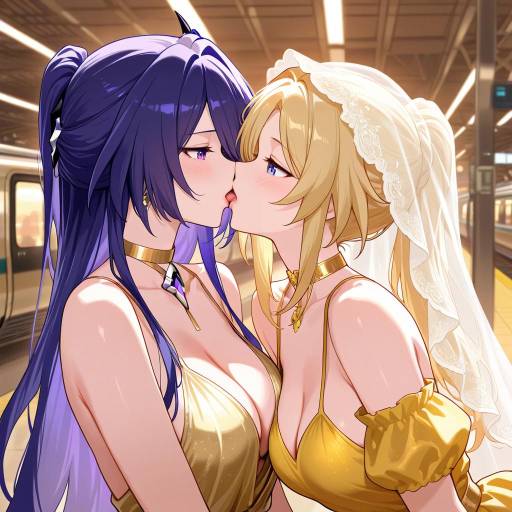 Elegant Yuri Moment at Train Station