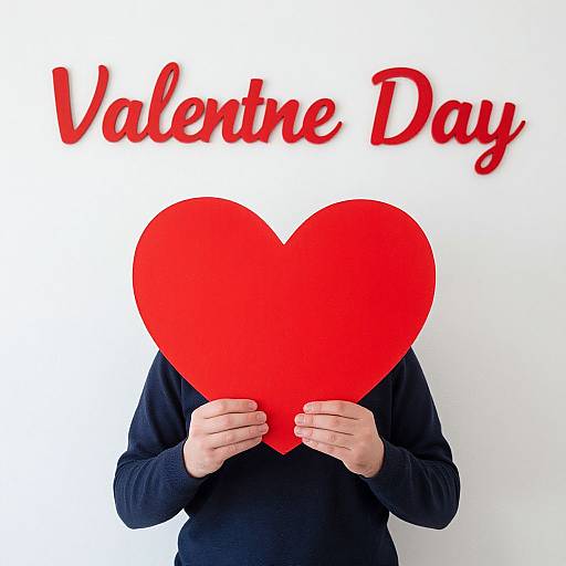 Man Holding Red Heart on Valentine's Day