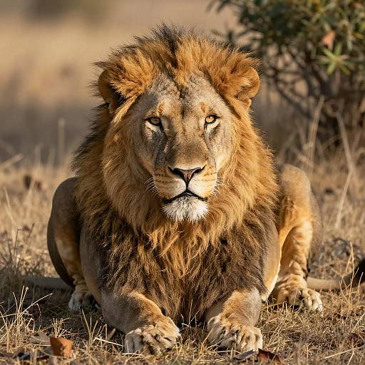 Majestic Male Lion in Natural Habitat