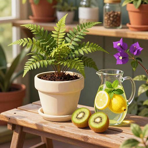 Vibrant Botanical Still Life Illustration