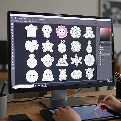 Sticker Outline Design Software on Screen
