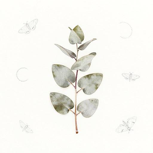 Vintage Eucalyptus Botanical Plate