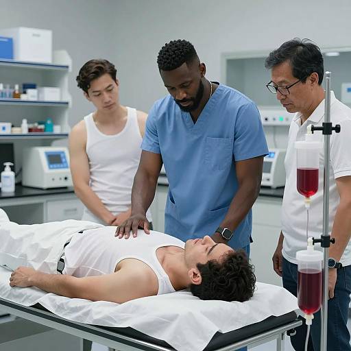 Intense Scene in a Medical Laboratory