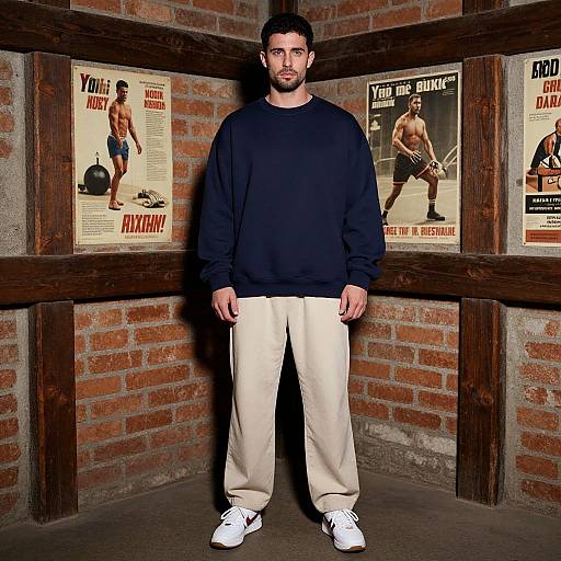 Confident Man in Retro Sporty Outfit