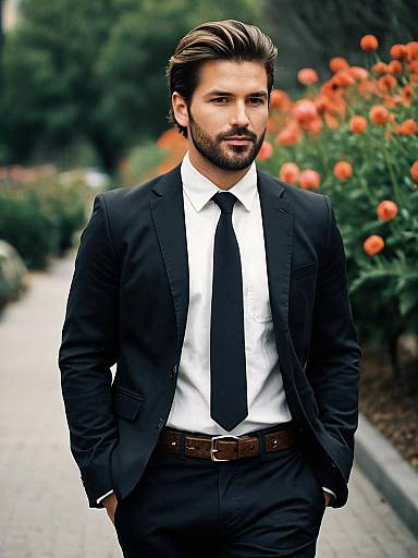 Confident Man in Casual Business Attire Outdoors