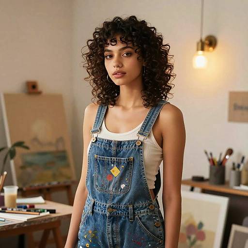 Permed Curls Artist in Studio