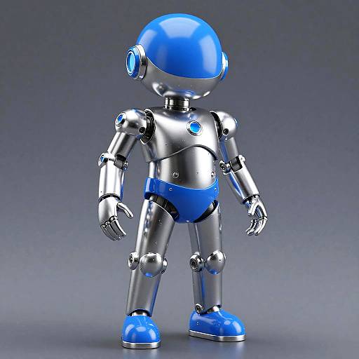 Chrome Silver and Electric Blue Android