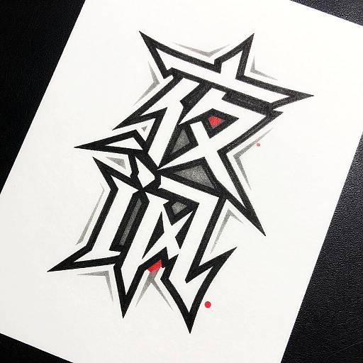 Modern Geometric Ren Kanji Tattoo