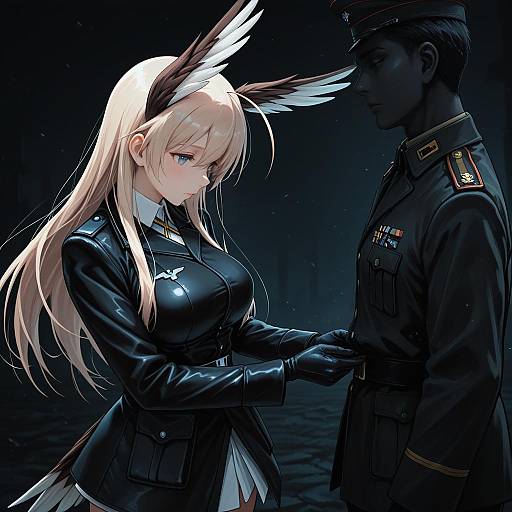 Illustration of Hanna-justina marseille, world witches series in the style of Iwao178