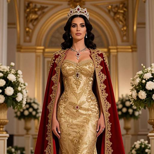 Regal Woman in Opulent Royal Attire
