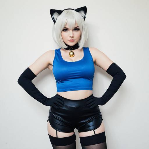 Cosplay Ms Fortune Outfit with Cat Ears